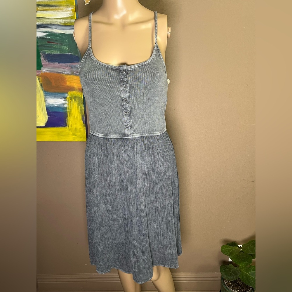 NWT Mossimo Supply Co. Women’s Dress Size M Gray Denim Midi